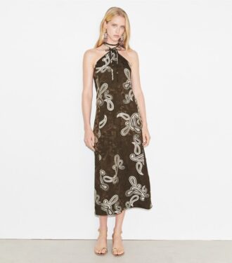 Vestido halter de satén