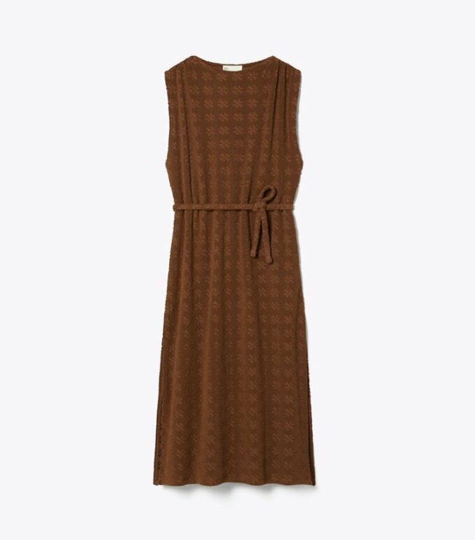 Vestido largo de jacquard de rizo Vestido largo de jacquard de rizo