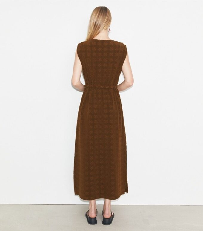 Vestido largo de jacquard de rizo Vestido largo de jacquard de rizo