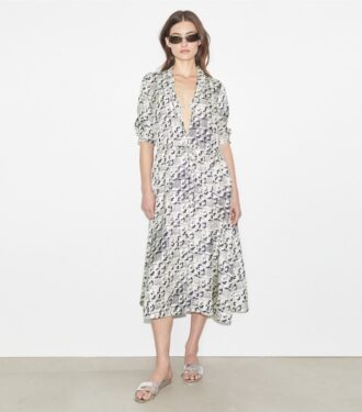 Vestido midi de seda