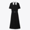 Vestido plisado con monograma T Pointelle Vestido plisado con monograma T Pointelle