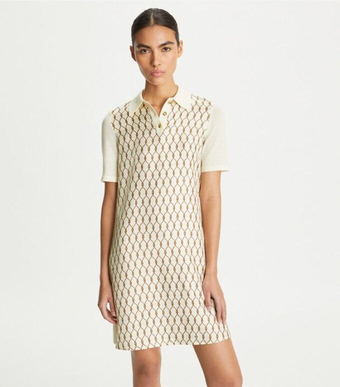 Vestido polo con frente de seda Vestido polo con frente de seda