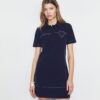Vestido polo elástico con puntadas decorativas Vestido polo elástico con puntadas decorativas