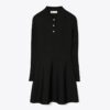 Vestido polo mini de manga larga de punto técnico