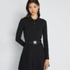 Vestido polo mini de manga larga de punto técnico