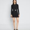 Vestido polo mini de manga larga de punto técnico